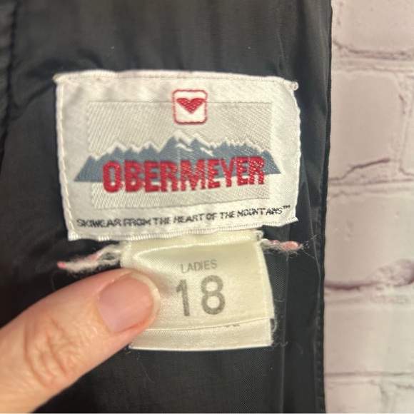 Obermeyer black full length "Ober bibs" nylon lined overalls size 18 ladies plus - Picture 10 of 11